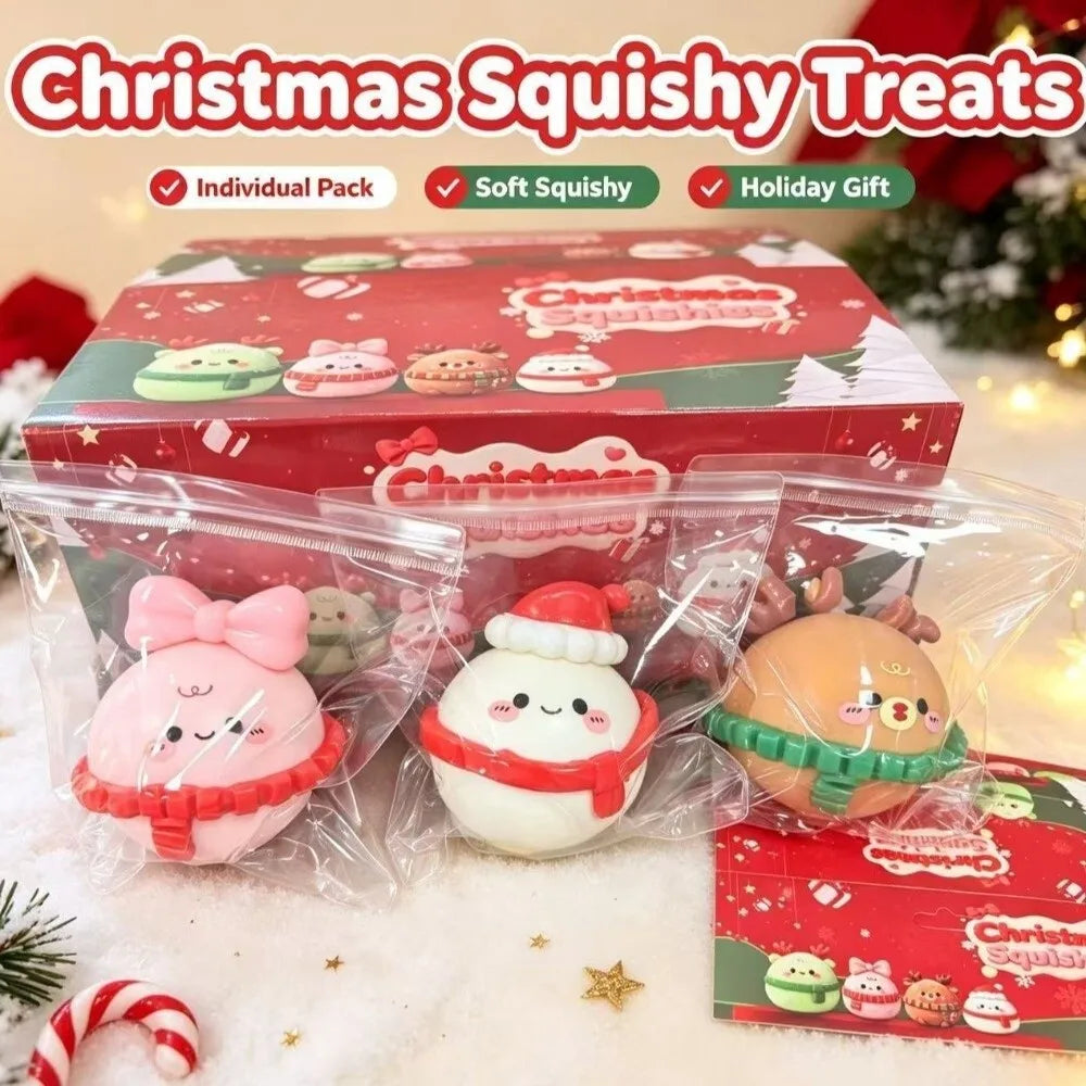 🎄 Christmas Mochi Squishy Friend 🥟 | Cute Scarf & Holiday Details 🎀✨