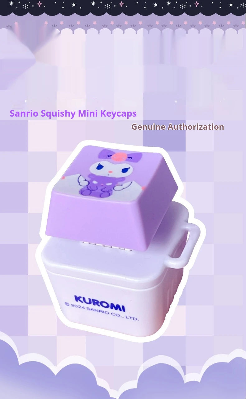 Sanrio Light-Up Sound Button Keychain Pendant - Kuromi, Hello Kitty, Cinnamoroll & More - Kawaii Fidget Bag Accessory
