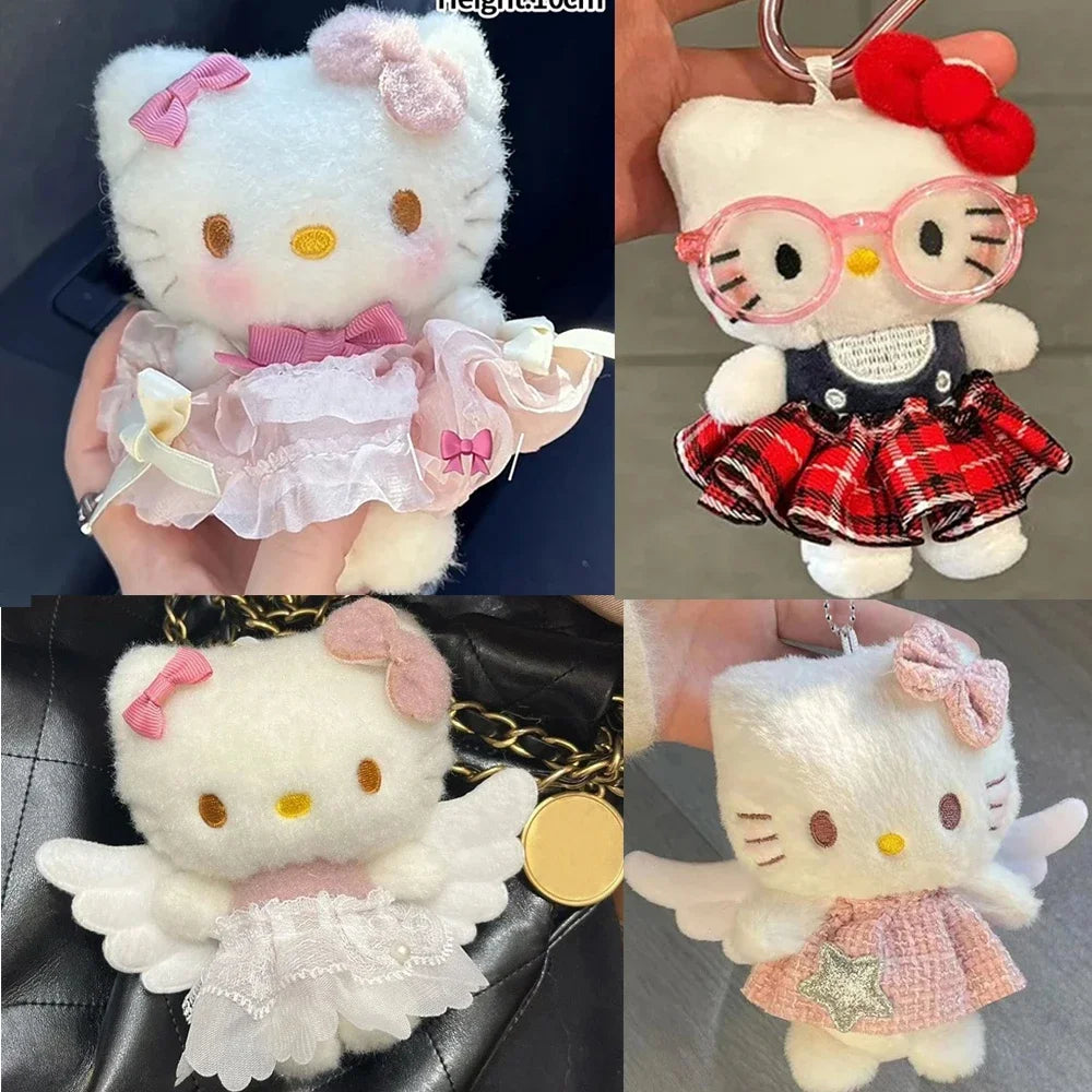 Sanrio Hello Kitty Sunglasses Plush Doll Keychain - Cute KT Cat Keyring Backpack Charm - Birthday Gift