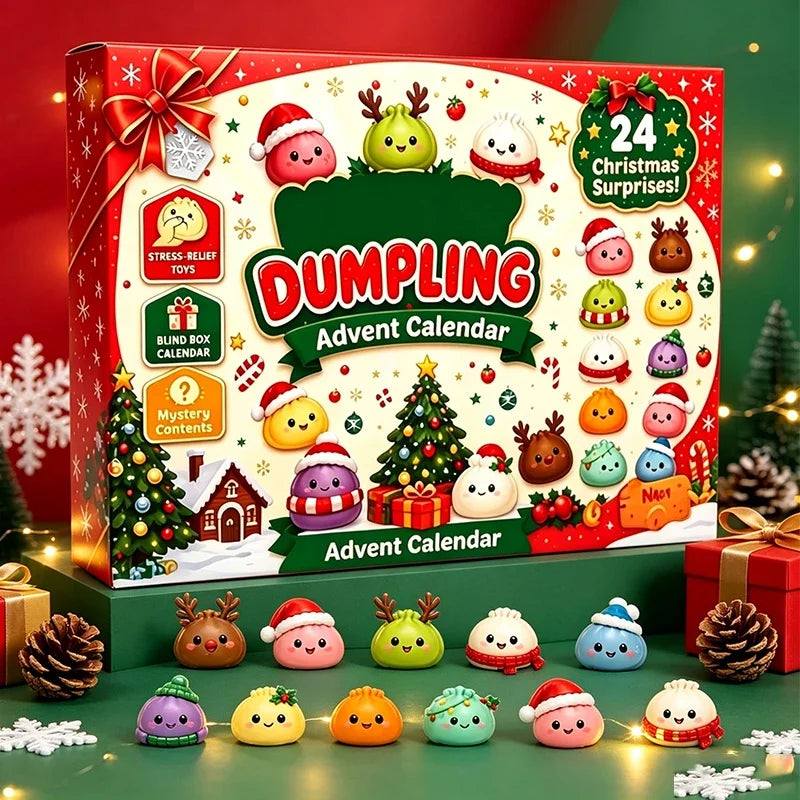 🎄 24-Day Christmas Dumpling Squishy Advent Calendar 🎁✨