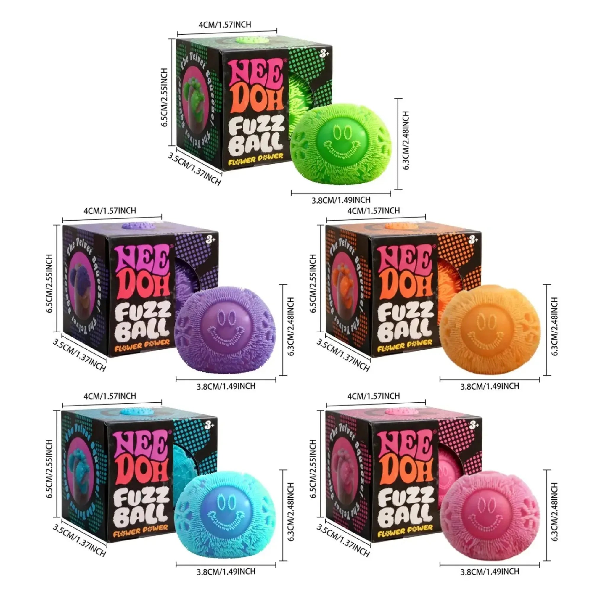 Nee Doh Fuzz Ball – Soft Squishy Squeeze Ball Fidget Toy | Fun Desk Toy & Gift