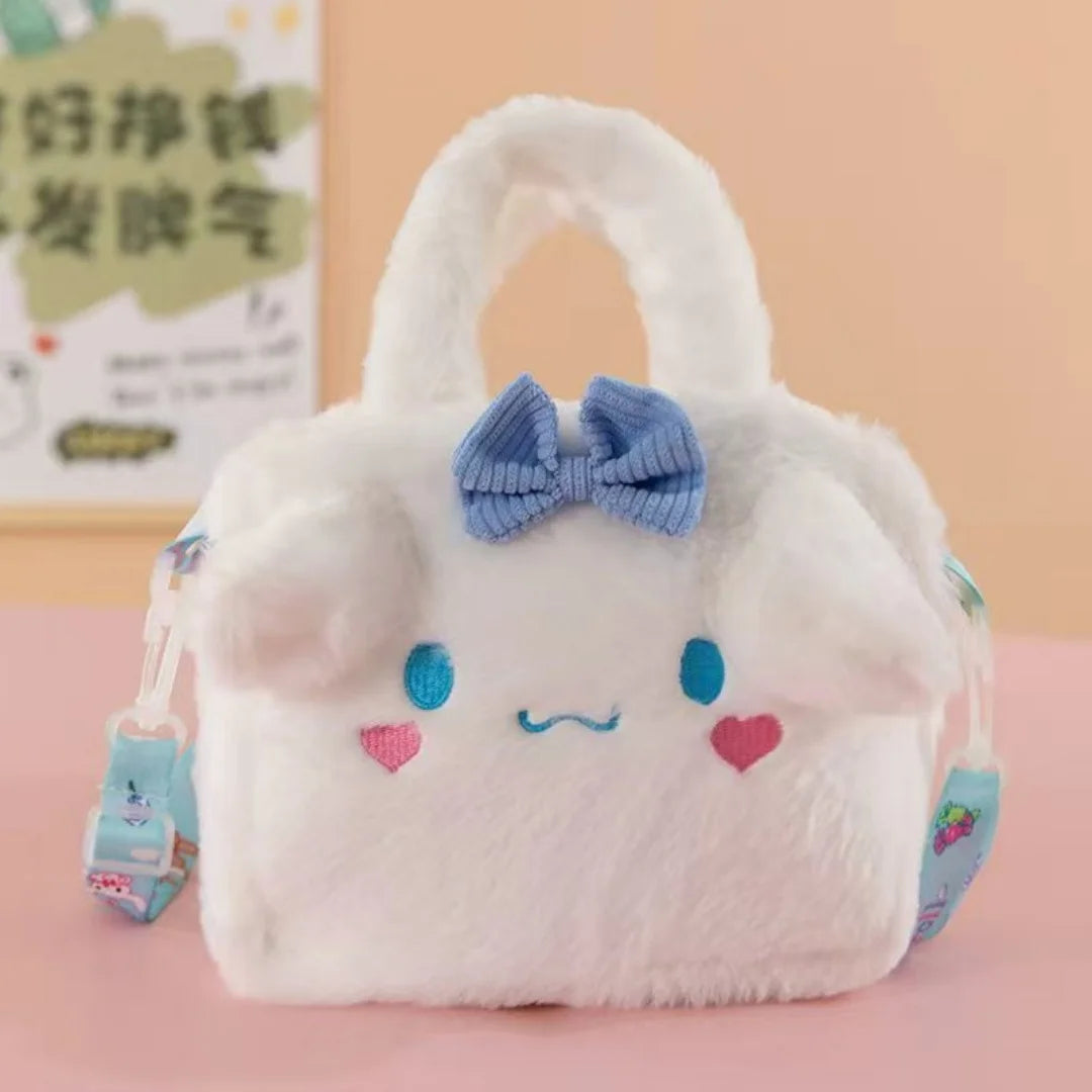 Sanrio Mini Plush Backpack & Cosmetic Bag – Kuromi, Cinnamoroll, My Melody & Hello Kitty | Kawaii Gift