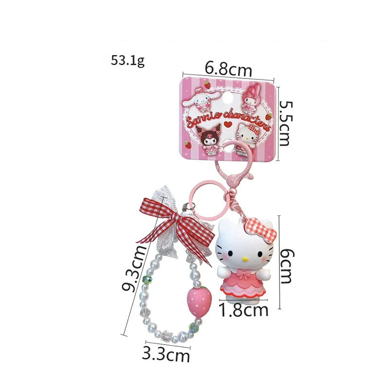 Sanrio Handmade Doll Keychain – Hello Kitty, Cinnamoroll & Kuromi Backpack Charm