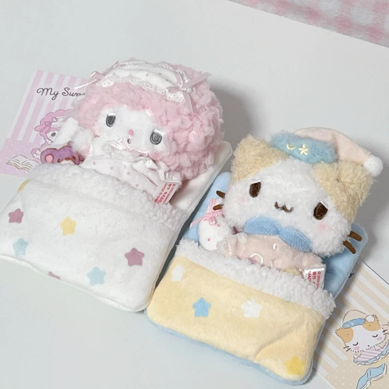 Sanrio Good Night Sleep Plush Keychain – Masyumaro, My Melody & Sweet Piano Sleepy Bag Charm