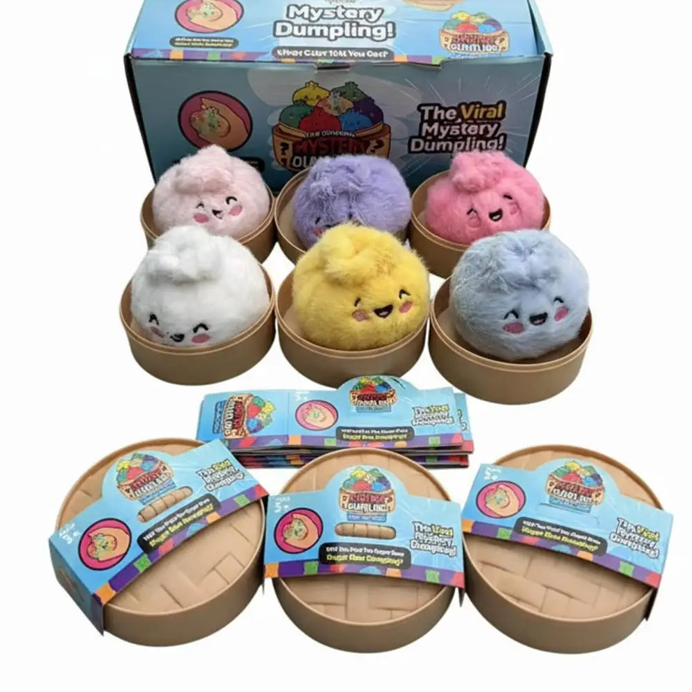 Plush Steamed Bun Dumpling – Embroidered Expressions Ultra-Soft Squishy Fidget Toy Gift Random Color