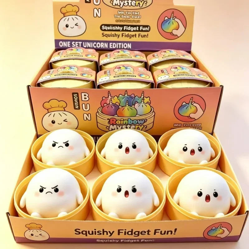 Cartoon Ghost Bun Squishy Toy – Soft Slow-Rising Squeeze Toy | Cute Halloween Ghost Gift & Collectible