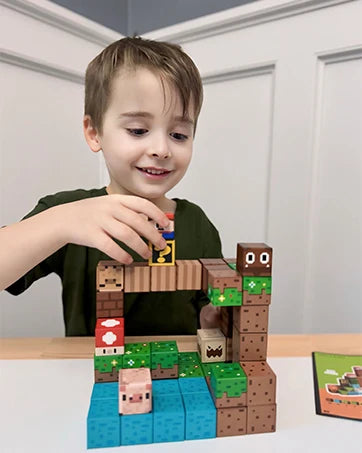 Super Magnetic Blocks Toys for Boys Girls 3+ Build Mine World Magnet Building Brick Cubes STEM Game Sensory Gift Set for Kids