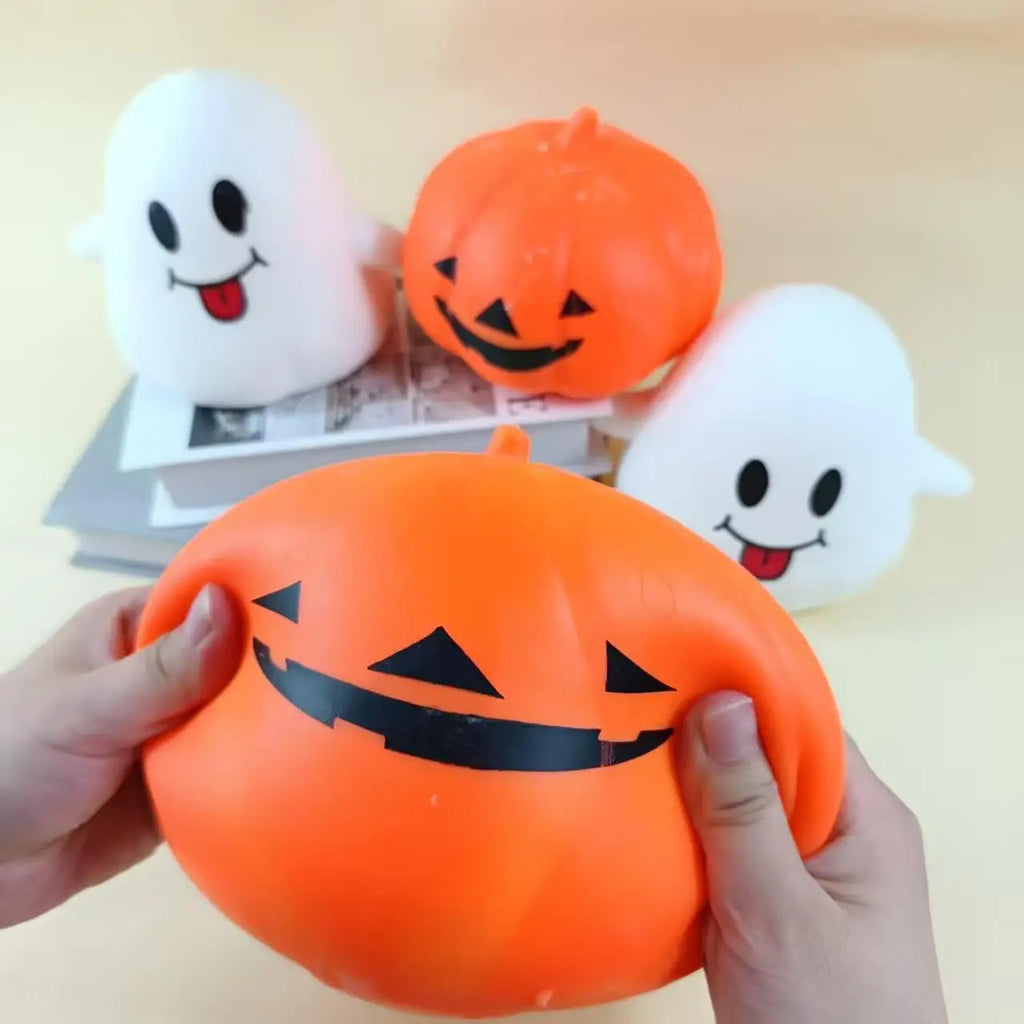 Halloween Ghost & Pumpkin Squishy Toy Set, Slow Rising Stress Relief Fidget Decompression Sensory Toy