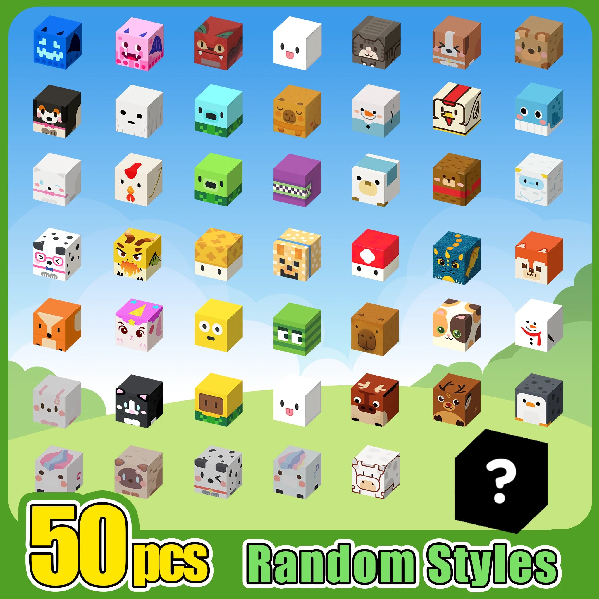 Magnetic Building Blocks Mine World Character People Animal Brick Cube STEM Educational Family Toy Gift for Boys Girls Children