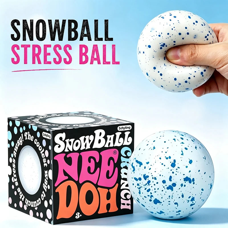 NeeDoh Snow Ball Squishy Toy – Crunchy Flour-Filled Squeeze Fidget Ball | Calming Sensory Toy & Gift