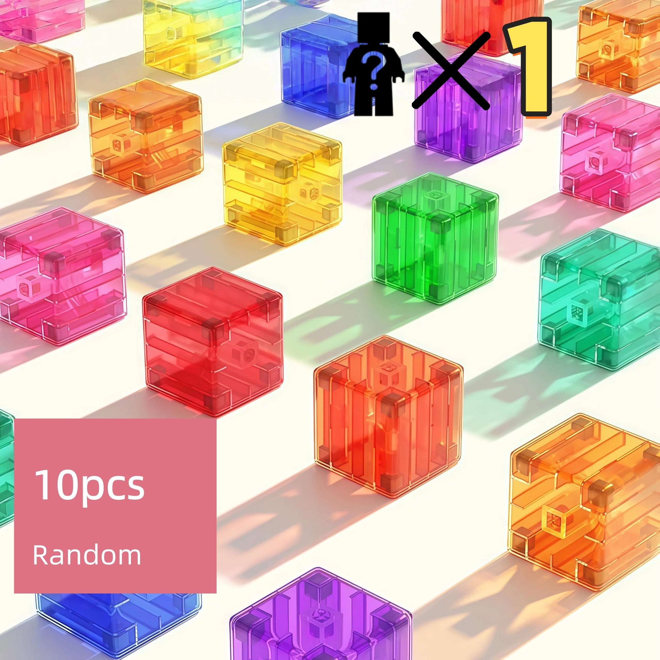 Moc Magnetic Building Blocks Transparent Square Toy Assembly Toy Colorful Cubes Toy for Children Gift DIY toys Construction Toy