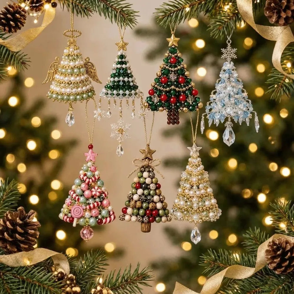 🎄 DIY Beaded Christmas Tree Ornament Kit 🎀 | Handmade Holiday Sparkle ✨
