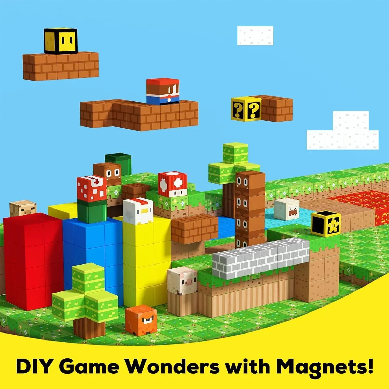 Super Magnetic Blocks Toys for Boys Girls 3+ Build Mine World Magnet Building Brick Cubes STEM Game Sensory Gift Set for Kids