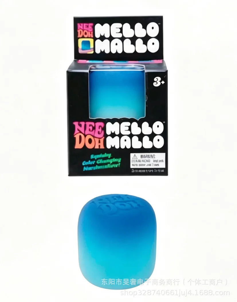 Needoh Mello Mallo UV Light Reactive Squish Toy – Marshmallow Texture Slow Rising Squeeze