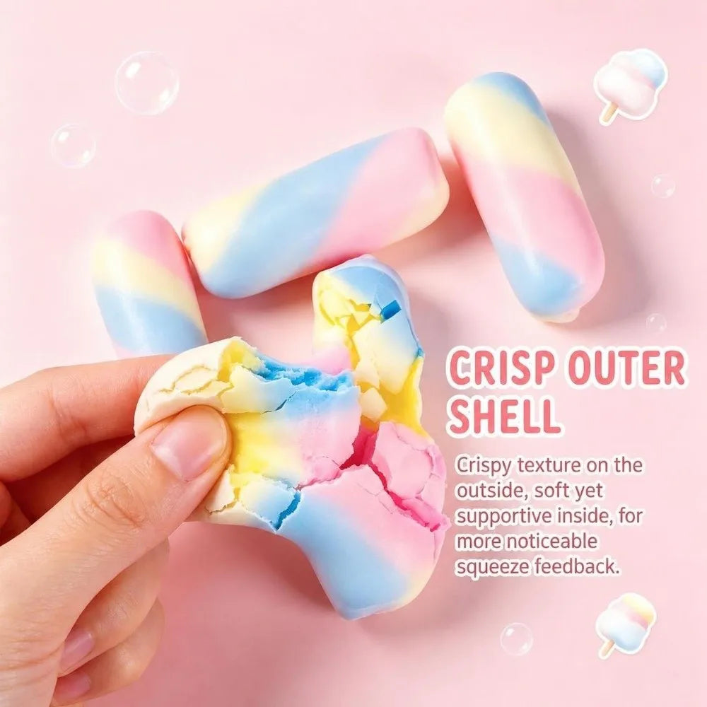 Chocolate Wax Cracking Squeeze Toy Cat Paw Donut Crunchy Sound Ball Crispy Feel Crackable Texture Sensory Squeeze Toy
