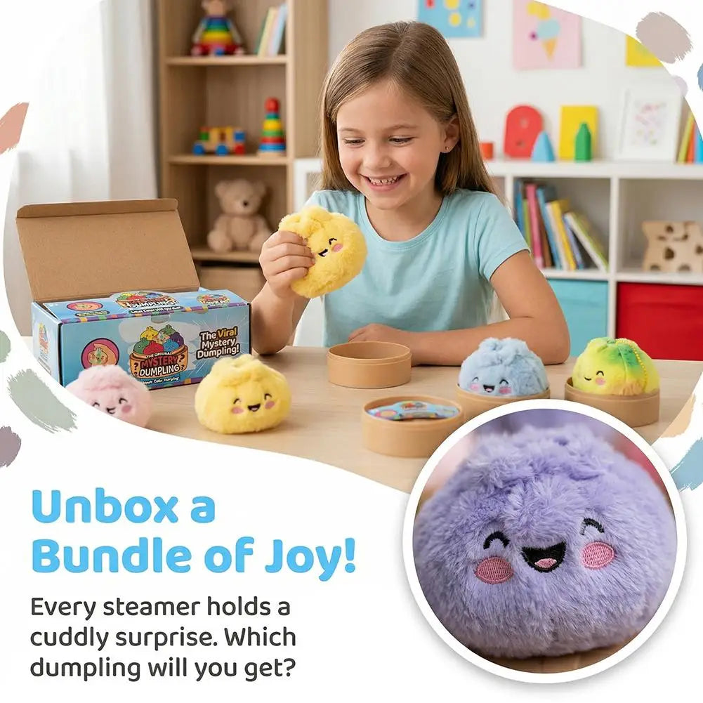 Plush Steamed Bun Dumpling – Embroidered Expressions Ultra-Soft Squishy Fidget Toy Gift Random Color