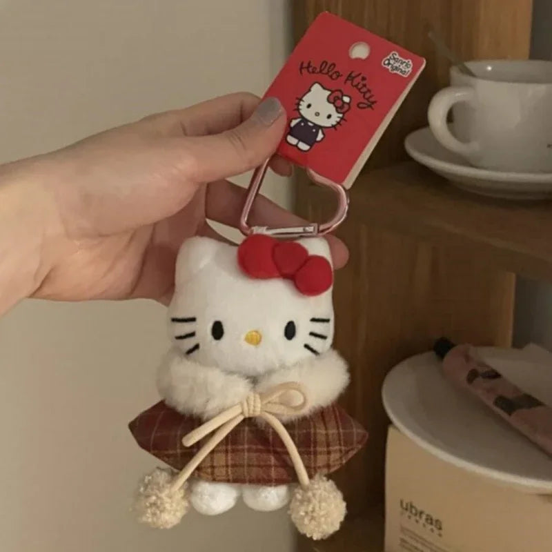 Sanrio Hello Kitty Sunglasses Plush Doll Keychain - Cute KT Cat Keyring Backpack Charm - Birthday Gift