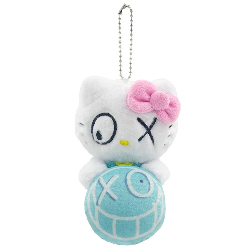 Sanrio Ice Cream Series My Melody Pochacco Plush Toy Keychain Stuffed Kuromi Pompompurin Cinnamoroll Dessert Ice Pop Pendant