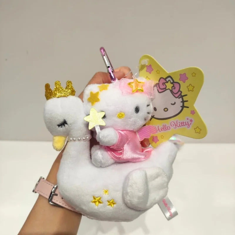 Kawaii Royal Crown Plush Keychain – Kitty Cat, Unicorn & Swan Pendant Doll