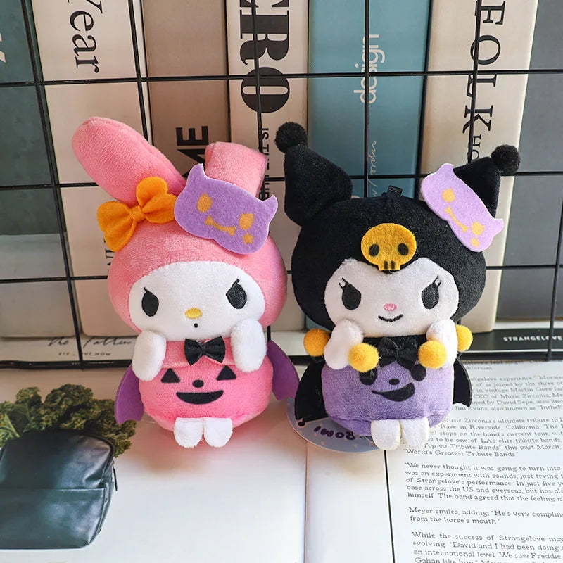 Sanrio Halloween Ghost Plush Keychain - Kawaii Hello Kitty Kuromi Cinnamoroll My Melody Ghost Bag Charm