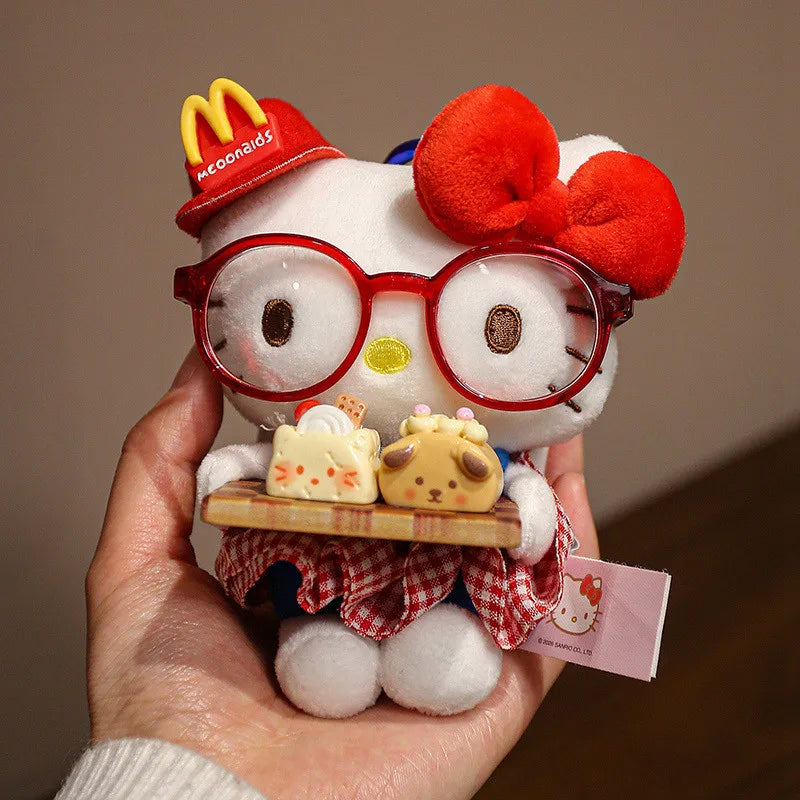 Sanrio Hello Kitty Plush Stuffed Pendant Keychain - 15cm Kawaii Kitty Cat Charm - Birthday Gift