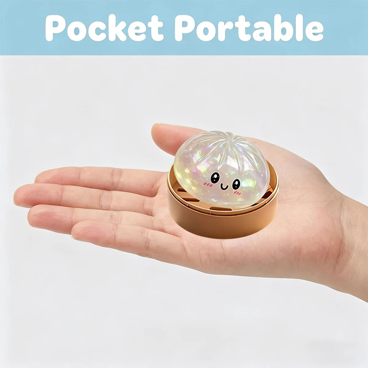 Simulation Dumpling Squishy Rebound Soft Squeeze Stress Ball With Bamboo Steamer Box Anti-Stress Toy Sensory For Creative Gift