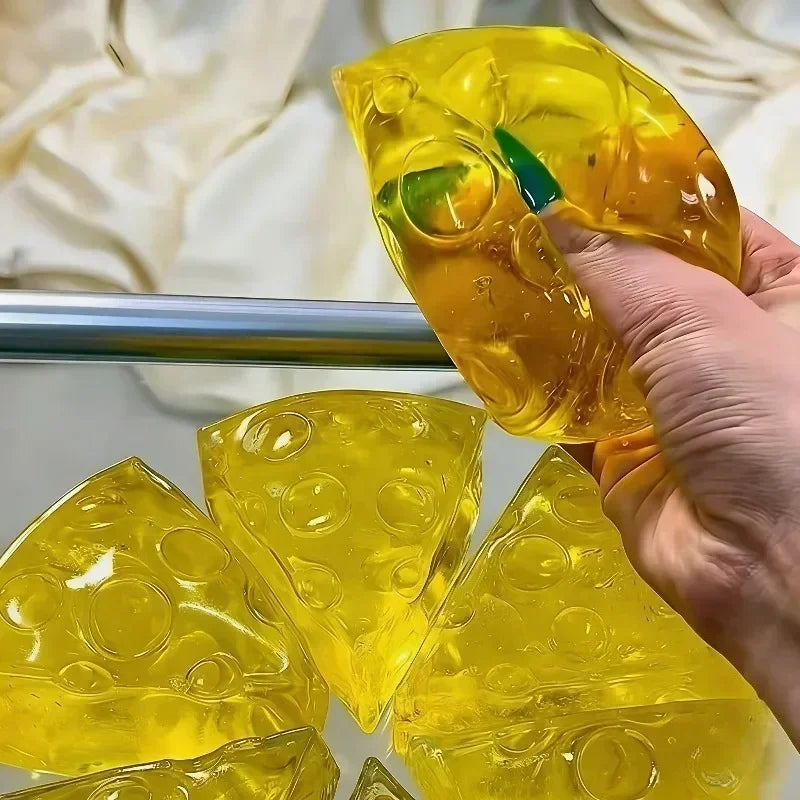Squishy Honey Cheese Square Fidget Toy - Super Soft Mochi Cheese Squeeze Toy, Funny Sensory Gift for Adults & Kids