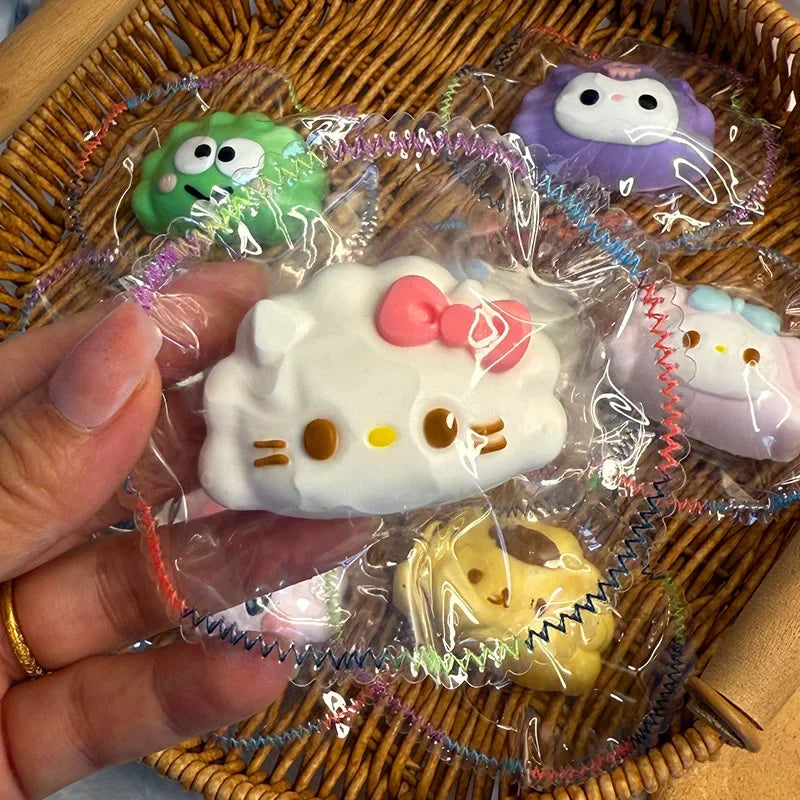 Hello Kitty Silicone Squeeze Toy – Kawaii Dumplings Series Cartoon Pinch Figure