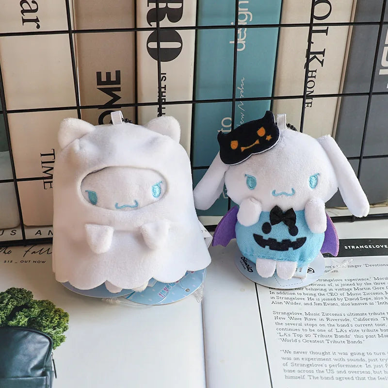 Sanrio Halloween Ghost Plush Keychain - Kawaii Hello Kitty Kuromi Cinnamoroll My Melody Ghost Bag Charm