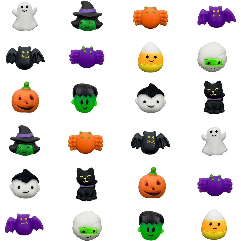 Halloween Mochi Squishy Toys – Ghost, Cat & Pumpkin Squishies for Kids – Calming Fidget Party Favors (12, 24, or 36 Pack)