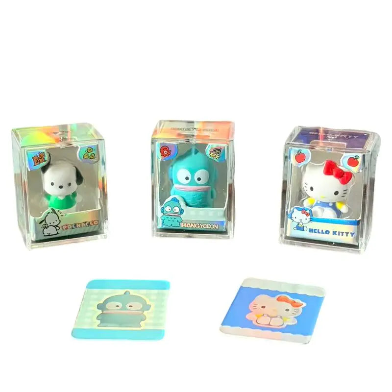 Sanrio Hello Kitty Melody Rice Grain Doll Blind Box Mini Character Cute Anime Action Character Model Children's Toy Gift