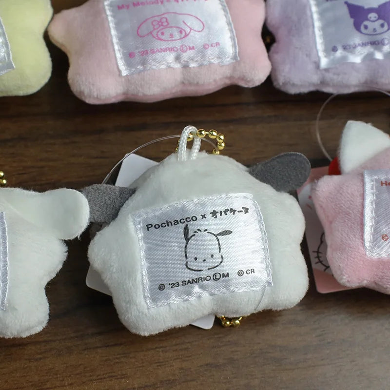 Sanrio Halloween Ghost Mini Plush Keychain - Kawaii Hello Kitty Kuromi Cinnamoroll My Melody PomPomPurin Bag Charm