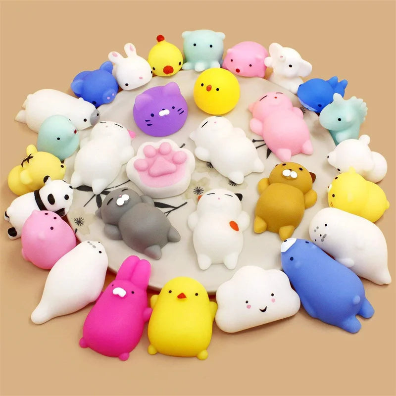 50-5PCS Mochi Squishies Kawaii Anima Squishy Toys For Antistress Ball Squeeze Party Favors Stress Relief Toys For Birthday