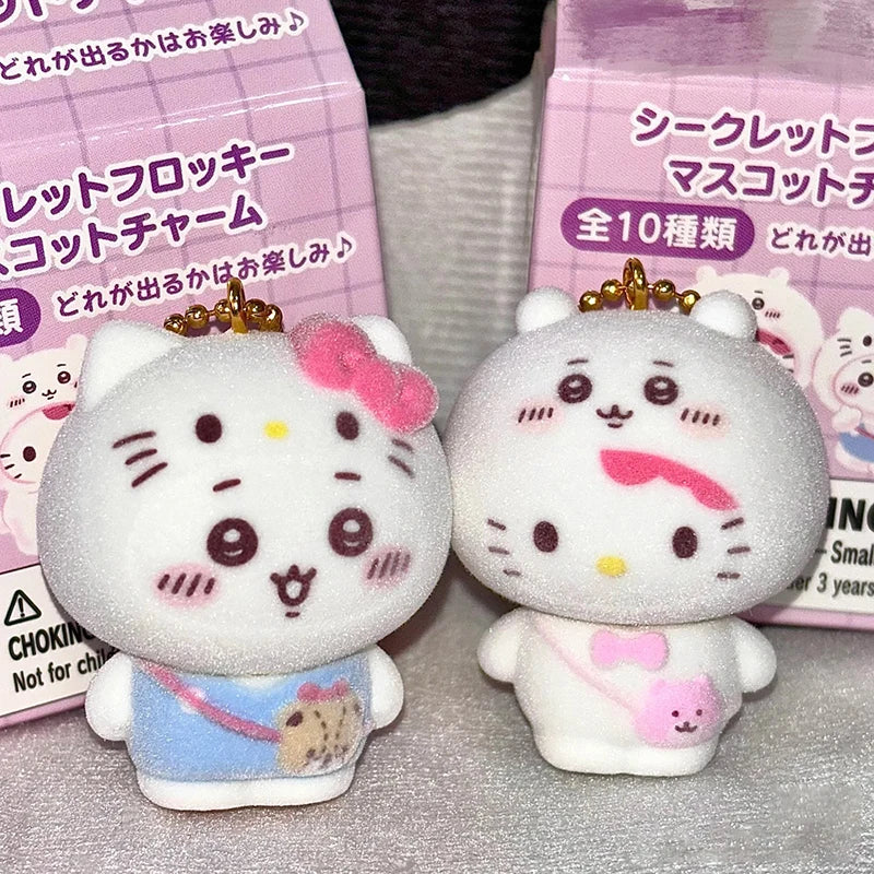 Kawaii Sanrio Flocking Keychain – Hello Kitty, Kuromi, My Melody, Pom Pom Purin & Cinnamoroll | Bag Charm Gift