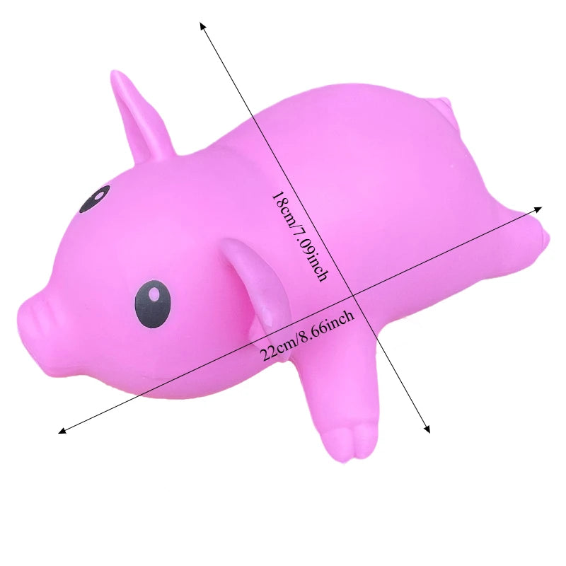 Kawaii Jumbo Pink Pig Squishy Toy - Stretchable Piglet Fidget Toy, Cute Pet Squeeze Gift for Friends