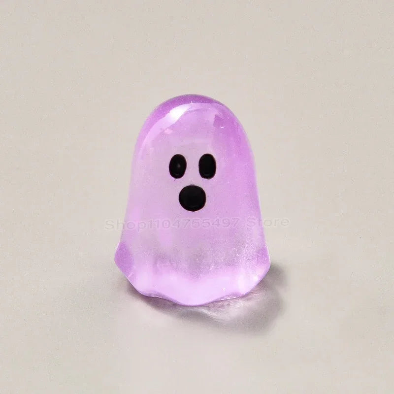 Mini Resin Ghost Tree Elves Small Figurines Glow in The Dark Halloween Luminous Kids Festival Party Decor Glowing Miniature Toy