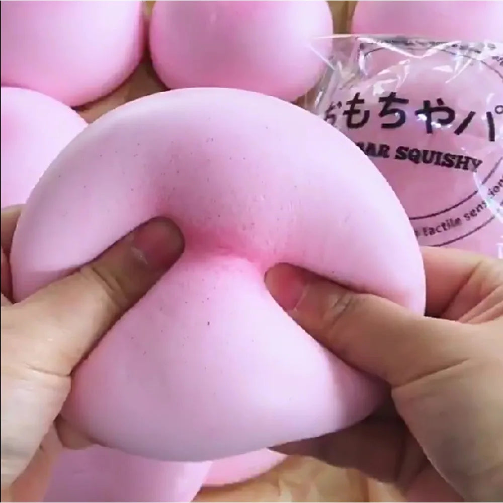 Squishy Simulated Pink Buns Squeeze Toy - Soft Slow Rising Kawaii Food Fidget Toy, Fun Gift for Kids & Adults