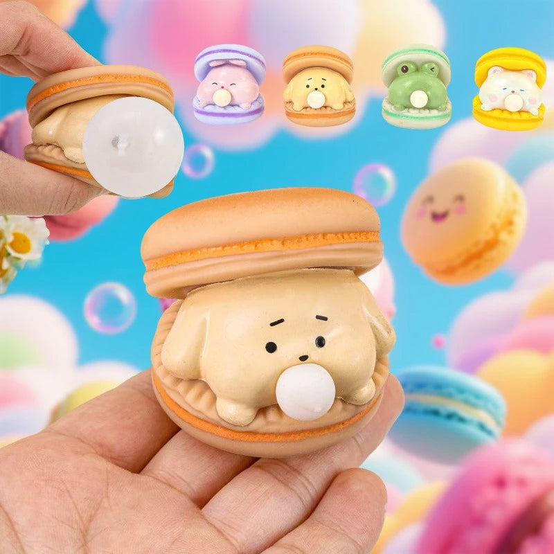 Creative Cute Animal Spit Bubble Burger Pinch Toy – Funny Office & Desk Squeeze Toy