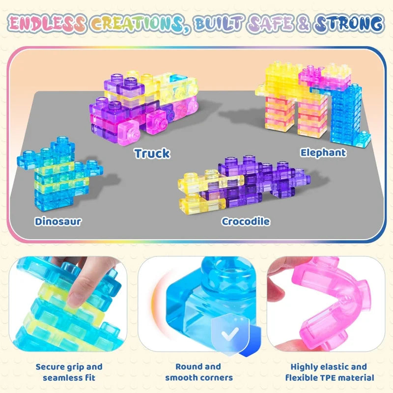 Kawaii Jelly Squishy Building Blocks – 40 Pieces 🧩💕✨