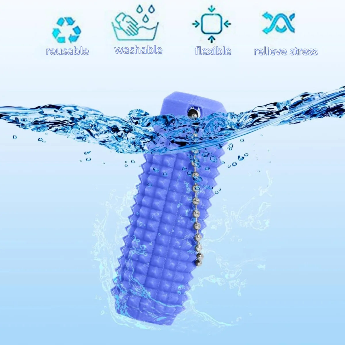 Spiky Fidget Roller Keychain – Calming Sensory Tactile Toy for Adults & Kids