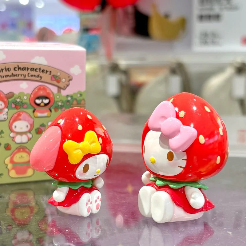 Sanrio Strawberry Sugar Mini Blind Box – Kawaii PVC Figurine Keychain & Bag Pendant