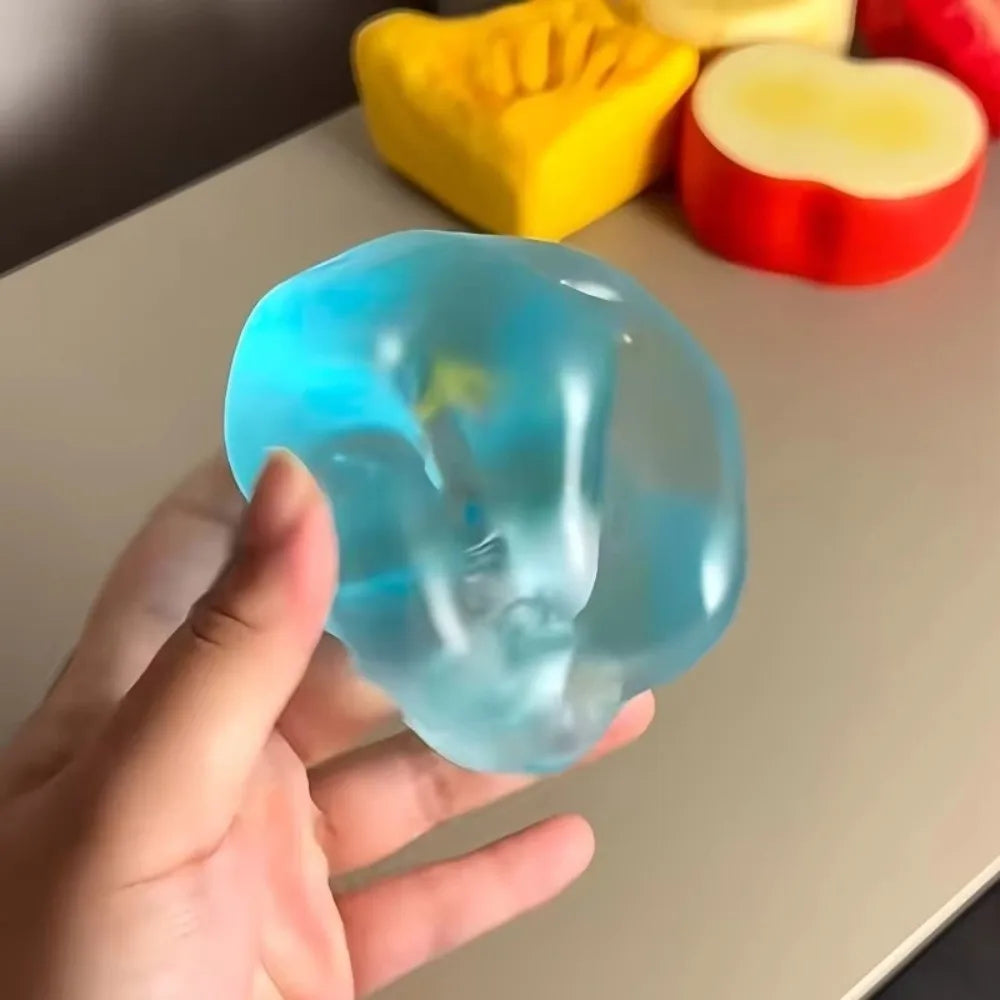 Transparent Squishy Fidget Toy – Slow-Rise Soft Sensory Squeeze Toy in Blue & Pink