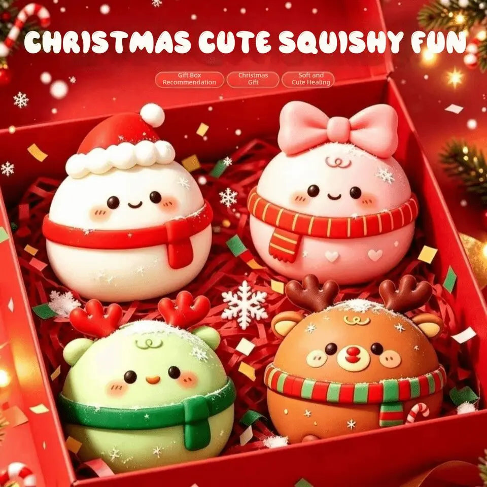 🎄 Christmas Mochi Squishy Friend 🥟 | Cute Scarf & Holiday Details 🎀✨