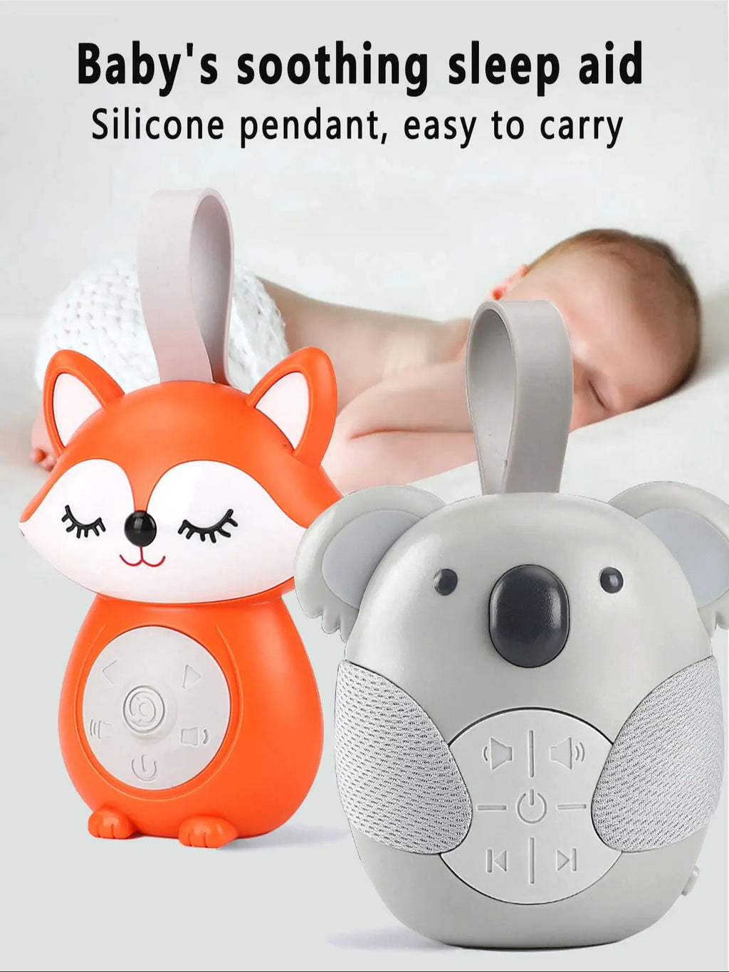 Baby White Noise & Lullaby Sound Machine - Portable Owl Baby Soother with Soothing Sounds for Stroller & Crib