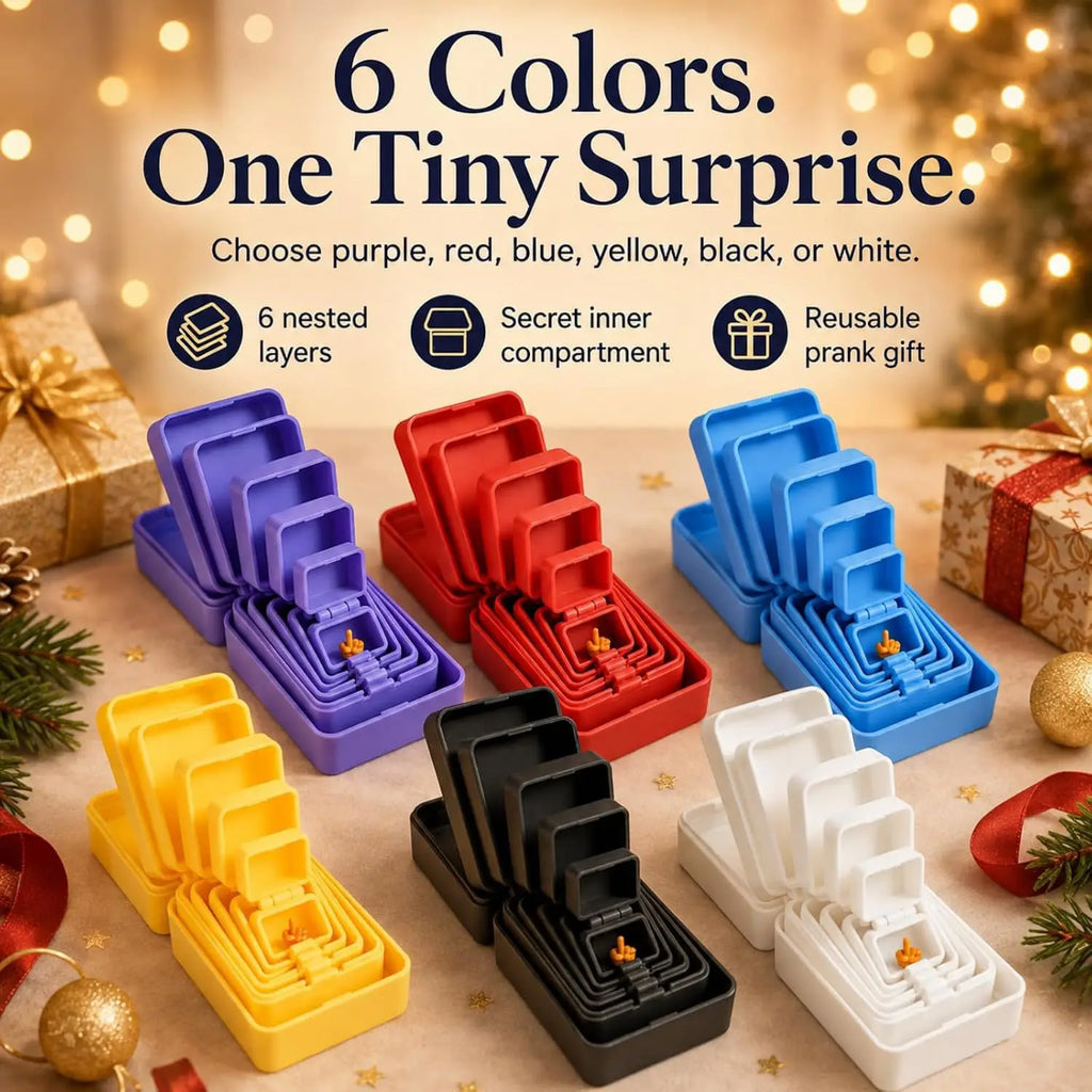 3D Printed Multi-Layer Nesting Surprise Gift Box,Halloween Gift Box with Mini Middle Finger,Prank Gift Box with 6 Layer Party