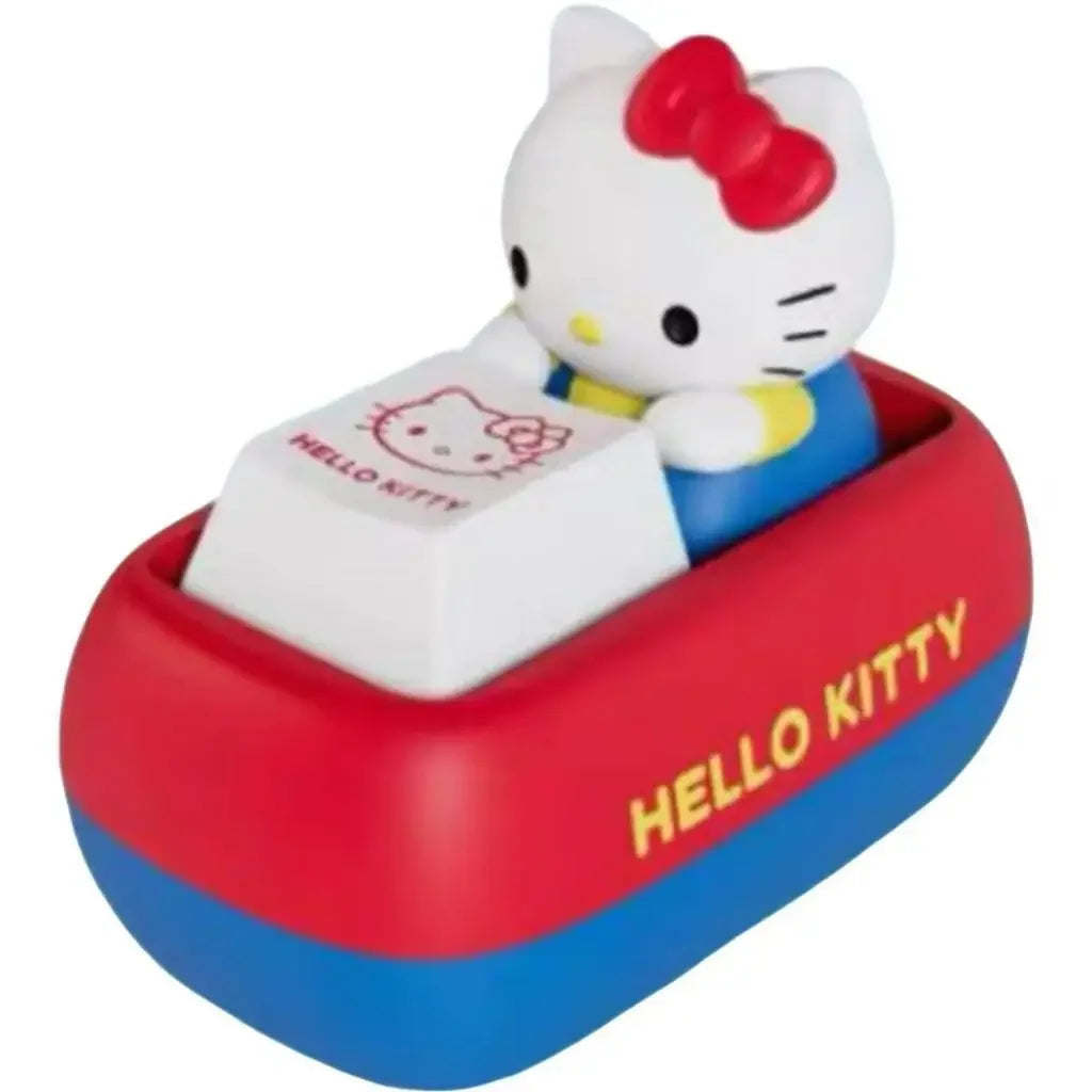 Hello Kitty Sanrio Voice Button Keyring - KT Cat Keycap Squishy Stress Relief Toy - Kawaii Desk Decor & Birthday Gift