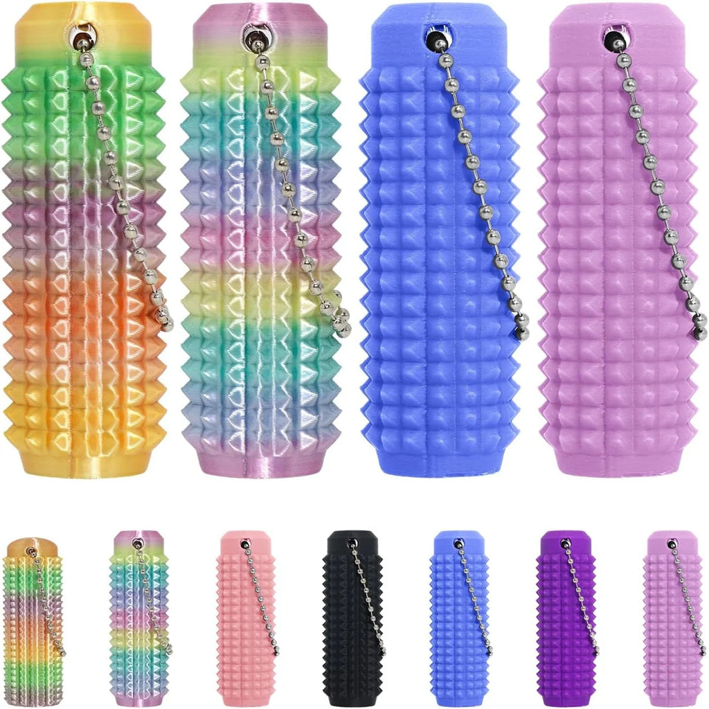Spiky Fidget Roller Keychain – Calming Sensory Tactile Toy for Adults & Kids