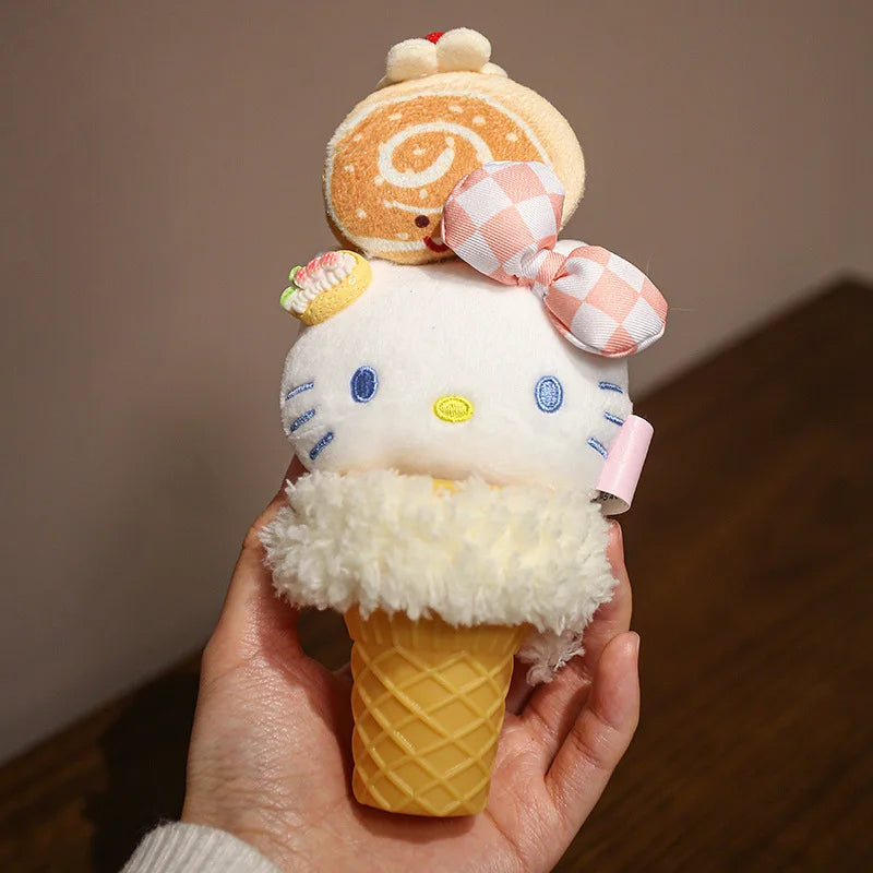 Sanrio Hello Kitty Plush Stuffed Pendant Keychain - 15cm Kawaii Kitty Cat Charm - Birthday Gift