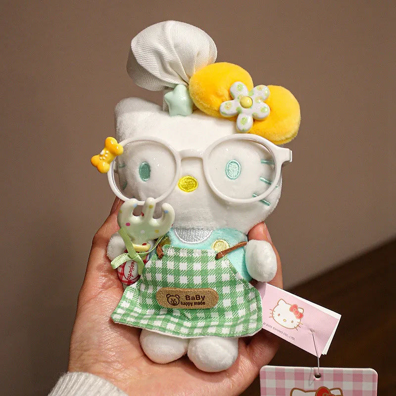 Sanrio Hello Kitty Plush Stuffed Pendant Keychain - 15cm Kawaii Kitty Cat Charm - Birthday Gift