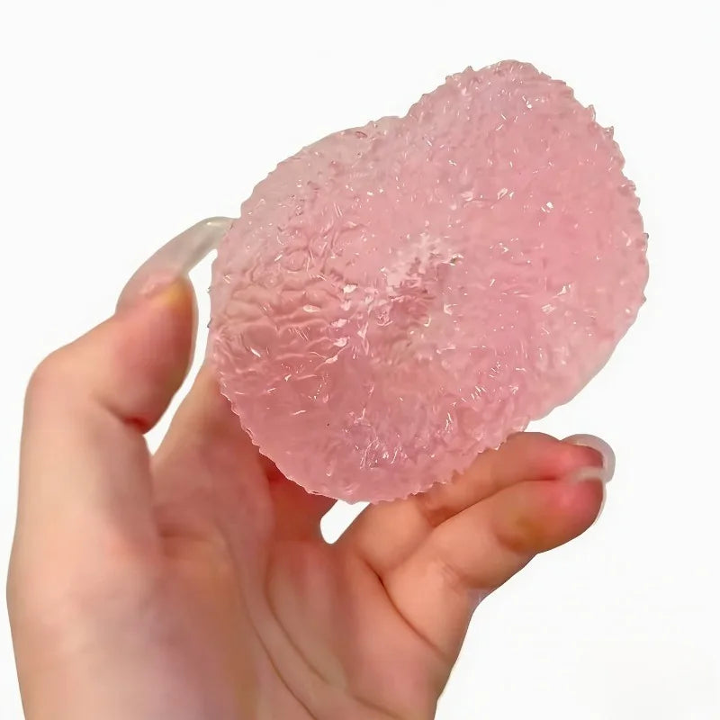 Squishy Ice Ball Maltose Fidgets Toy Super Soft Pink Mochi Slow-rebound Squeeze Toy Anti-Stress Toy for Adults Hand Exercise